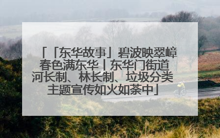 「东华故事」碧波映翠嶂 春色满东华丨东华门街道河长制、林长制、垃圾分类主题宣传如火如荼中