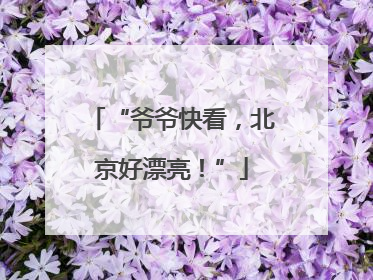 “爷爷快看，北京好漂亮！”