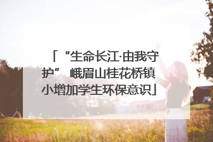 “生命长江·由我守护” 峨眉山桂花桥镇小增加学生环保意识