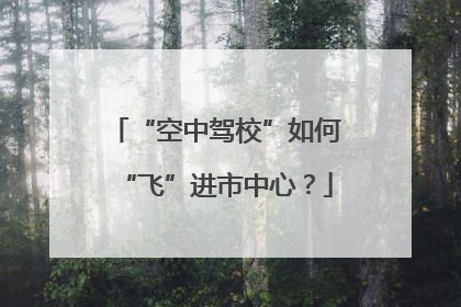 “空中驾校”如何“飞”进市中心？