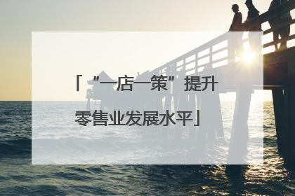 “一店一策”提升零售业发展水平