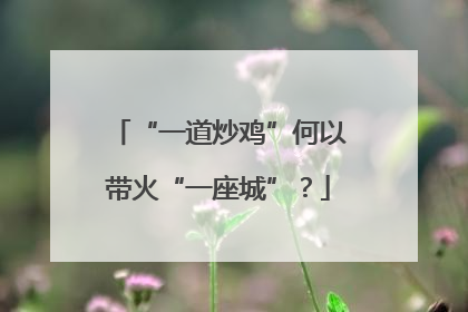 “一道炒鸡”何以带火“一座城”？