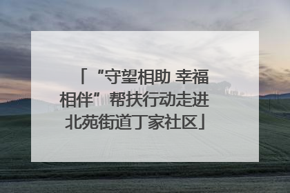 “守望相助 幸福相伴”帮扶行动走进北苑街道丁家社区