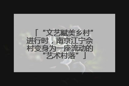 “文艺赋美乡村”进行时，南京江宁佘村变身为一座流动的“艺术村落”