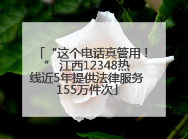 “这个电话真管用！” 江西12348热线近5年提供法律服务155万件次