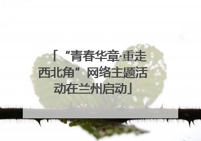 “青春华章·重走西北角”网络主题活动在兰州启动