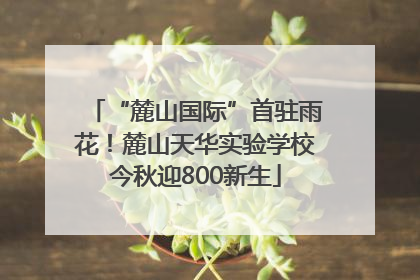 “麓山国际”首驻雨花！麓山天华实验学校今秋迎800新生