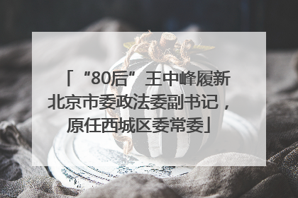 “80后”王中峰履新北京市委政法委副书记，原任西城区委常委