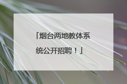 烟台两地教体系统公开招聘！