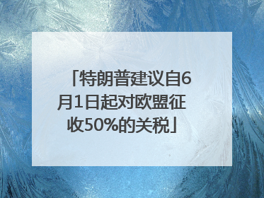 特朗普建议自6月1日起对欧盟征收50%的关税