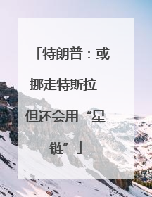 特朗普：或挪走特斯拉 但还会用“星链”