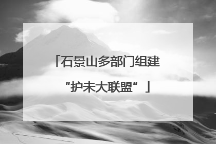 石景山多部门组建“护未大联盟”