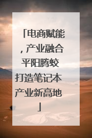 电商赋能，产业融合 平阳腾蛟打造笔记本产业新高地
