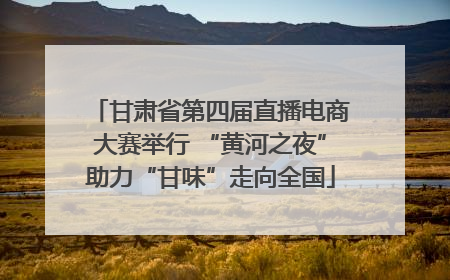 甘肃省第四届直播电商大赛举行 “黄河之夜”助力“甘味”走向全国