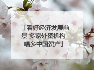 看好经济发展前景 多家外资机构唱多中国资产