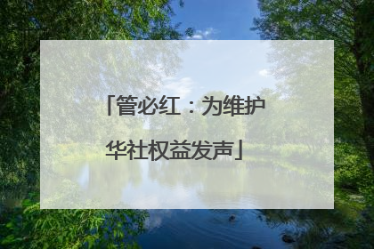 管必红：为维护华社权益发声