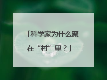 科学家为什么聚在“村”里？