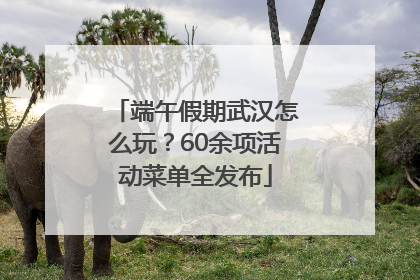 端午假期武汉怎么玩？60余项活动菜单全发布