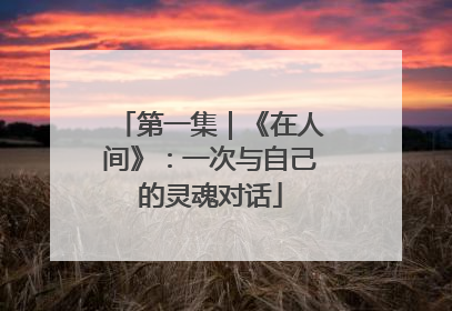 第一集｜《在人间》：一次与自己的灵魂对话