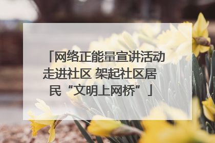 网络正能量宣讲活动走进社区 架起社区居民“文明上网桥”