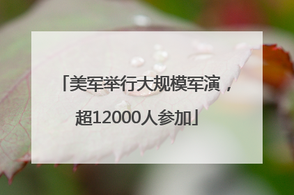 美军举行大规模军演，超12000人参加