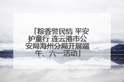粽香警民情 平安护童行 连云港市公安局海州分局开展端午、六一活动