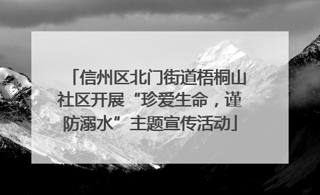 信州区北门街道梧桐山社区开展“珍爱生命，谨防溺水”主题宣传活动