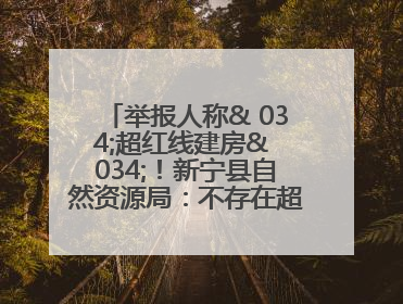 举报人称& 034;超红线建房& 034;！新宁县自然资源局：不存在超红线建房行为