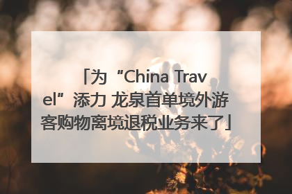 为“China Travel”添力 龙泉首单境外游客购物离境退税业务来了