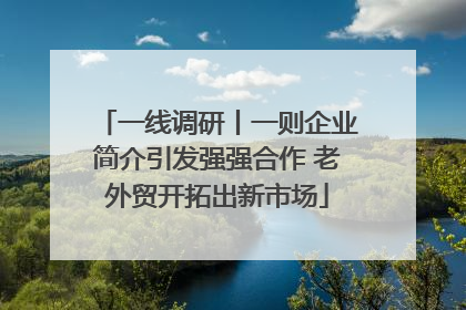 一线调研丨一则企业简介引发强强合作 老外贸开拓出新市场