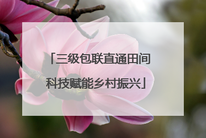 三级包联直通田间 科技赋能乡村振兴