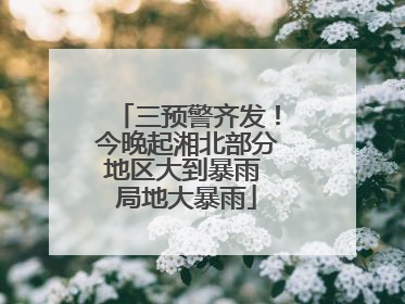 三预警齐发！今晚起湘北部分地区大到暴雨 局地大暴雨