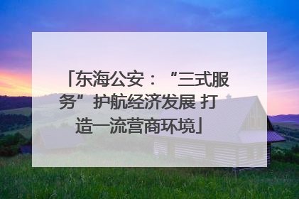 东海公安：“三式服务”护航经济发展 打造一流营商环境