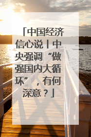 中国经济信心说丨中央强调“做强国内大循环”，有何深意？