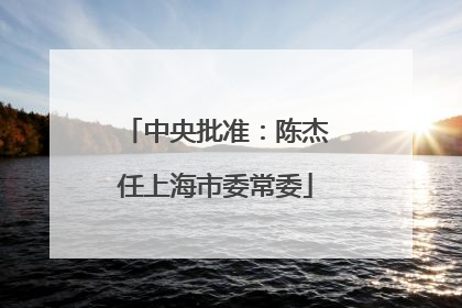 中央批准：陈杰任上海市委常委