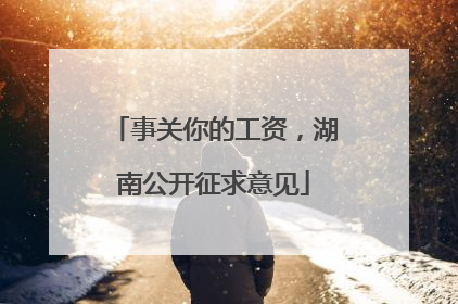 事关你的工资，湖南公开征求意见