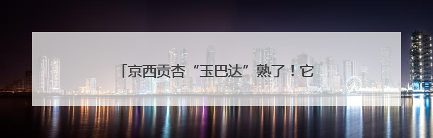 京西贡杏“玉巴达”熟了！它将牵手故宫、香山、颐和园