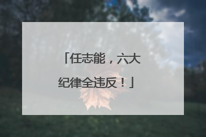 任志能，六大纪律全违反！