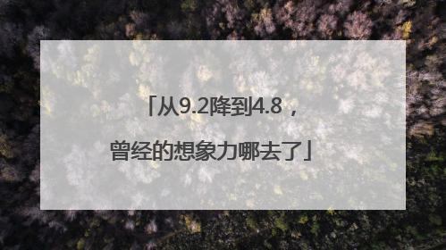 从9.2降到4.8，曾经的想象力哪去了