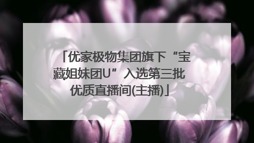 优家极物集团旗下“宝藏姐妹团U”入选第三批优质直播间(主播)