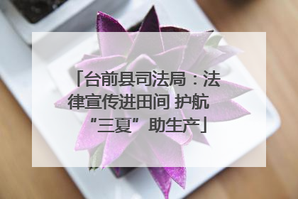 台前县司法局：法律宣传进田间 护航“三夏”助生产