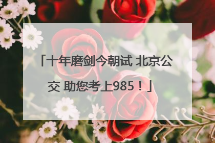 十年磨剑今朝试 北京公交 助您考上985！