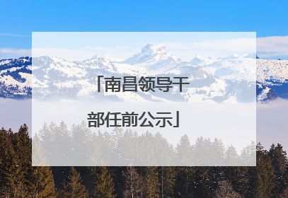 南昌领导干部任前公示