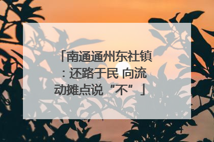 南通通州东社镇：还路于民 向流动摊点说“不”