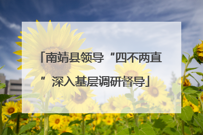 南靖县领导“四不两直”深入基层调研督导