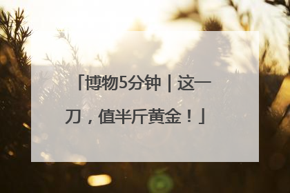 博物5分钟｜这一刀，值半斤黄金！