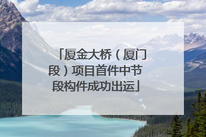 厦金大桥（厦门段）项目首件中节段构件成功出运
