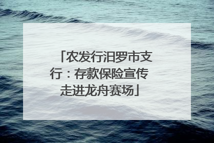 农发行汨罗市支行：存款保险宣传走进龙舟赛场