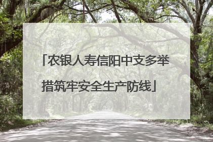 农银人寿信阳中支多举措筑牢安全生产防线