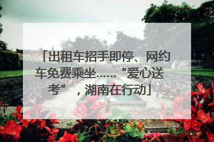 出租车招手即停、网约车免费乘坐……“爱心送考”，湖南在行动